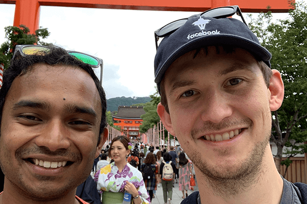Evan and Gaurav in Kyoto